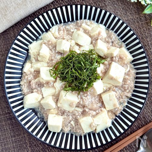 レンジで〖白い麻婆豆腐〗生姜香る♪白だしでさっぱり夏の味*+
