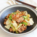 豚薄切り肉とキャベツの麻辣炒め