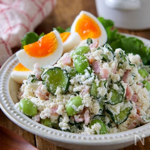 【枝豆とハムのおからサラダ】腸活にうれしい時短サラダ