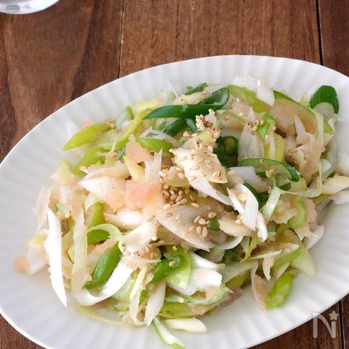 【レンチン簡単】長ねぎとたらこの中華あえ