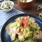 豚こまとキャベツの甘辛豆板醤チーズ炒め
