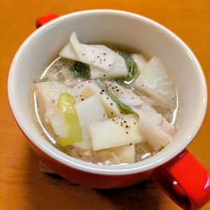 ゆきまる🐬🫧の作ってみた!投稿(【豚こま大根のねぎ塩スープ】満足感がすごい!絶品スープ♪)