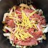 【豚こまとさつまいもの炊き込みご飯】うどんスープで味付け簡単の工程2