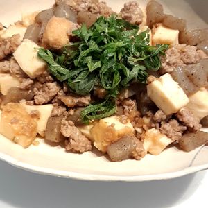 45hihiの作ってみた!投稿(簡単＆節約【厚揚げとこんにゃくのひき肉炒め】こども大絶賛)