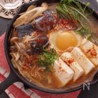 ☆サバ缶で簡単スンドゥブチゲ☆一人鍋♬根菜入りで冷え防止