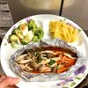 ケの作ってみた!投稿(切って包んで蒸すだけ！『フライパンDE塩鮭のホイル焼き』)