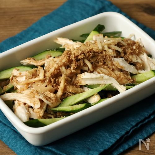 【むね肉しっとり棒棒鶏】電子レンジで簡単！作り置きレシピ♪