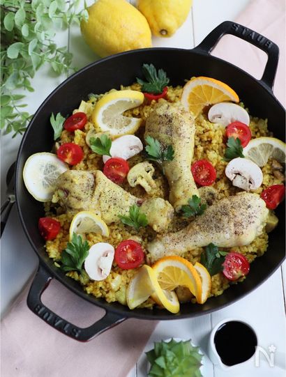 身近な材料で！ご馳走パエリア♡