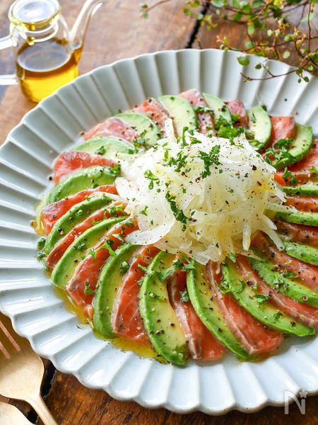 簡単、安い、おいしい!!【サーモンカルパッチョ】