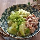 レンジで簡単！！丸ごときゃべつと豚バラの白だし煮