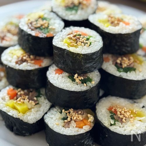 ラップで包んで本格キンパ【巻かないから簡単♡】