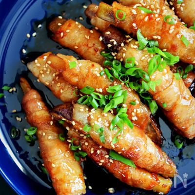 【そそる最強おかず!!】こっくり甘辛♡茄子の豚バラ巻き