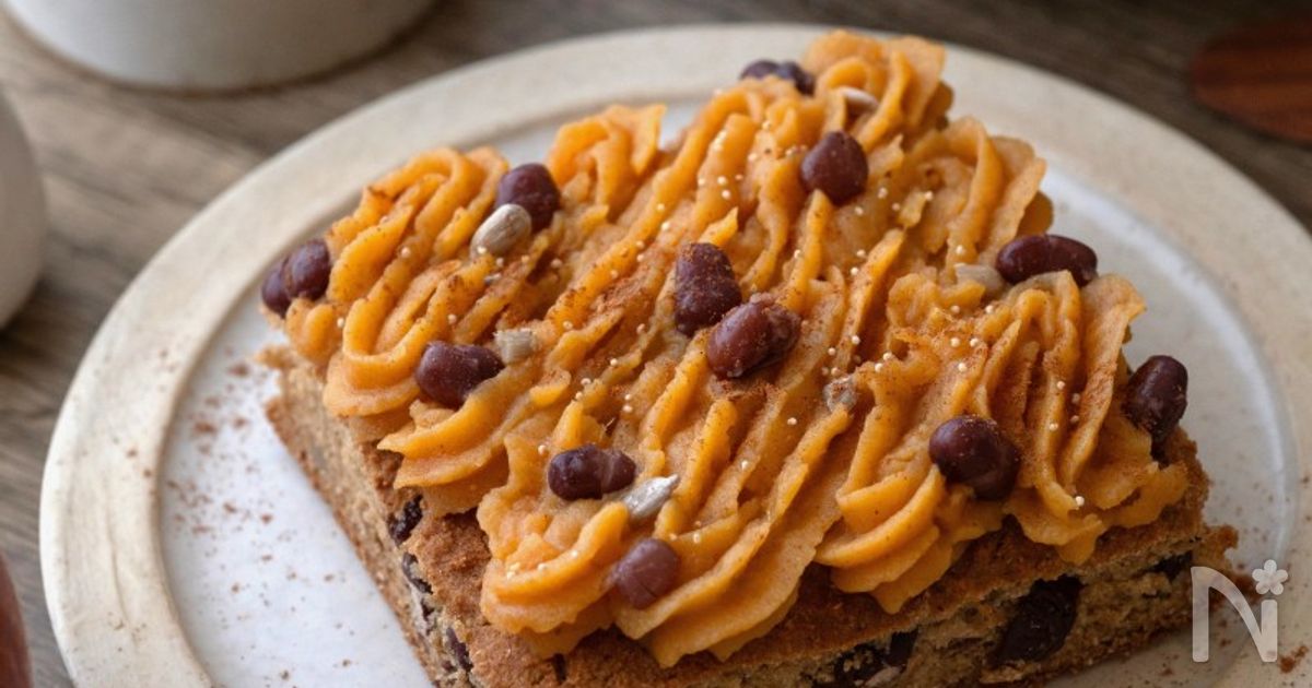【しっとりふんわり】りんごと小豆のケーキ