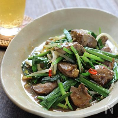 鶏レバーのレバニラ炒め