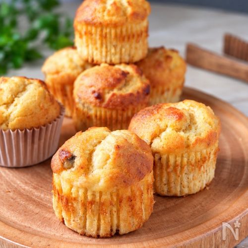 バター不使用!ふわふわ米粉バナナマフィン
