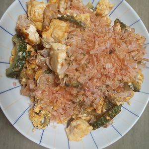 鶏皮坊主の作ってみた!投稿(苦み少なめ！家族が絶賛した【旨塩ゴーヤチャンプルー】)