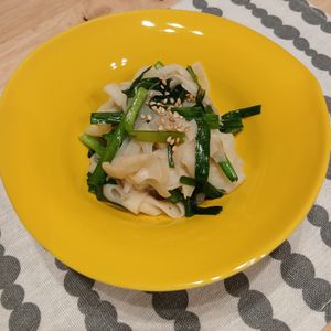 シカハリーの作ってみた!投稿(れんこんとニラの塩きんぴら)