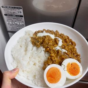 ケの作ってみた!投稿(【バタチキキーマ】いつものルウで！煮込まず作れて簡単♡)