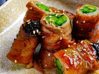【菜花の豚肉巻き焼き柚子胡椒風味】