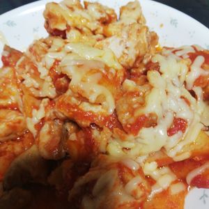 翔ママの作ってみた!投稿(【チキンとじゃがいものトマトチーズ煮】15分で絶品おかず!)