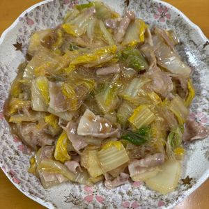 momoの作ってみた!投稿(重ねて放置♪包丁不要『豚バラ白菜とはるさめの上海風とろみ煮』)