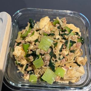 329278の作ってみた!投稿(切り干し大根と豆腐と小松菜の豚そぼろ炒め・作り置きに♪)
