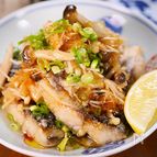 銀座の和食処①さばときのこのバタポンみぞれ和え🤩
