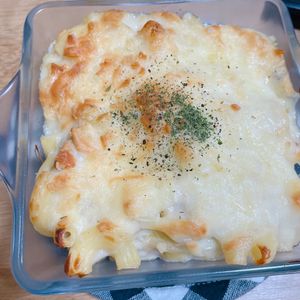 1322383の作ってみた!投稿(とろ～りチーズの♪『チキンマカロニグラタン』)