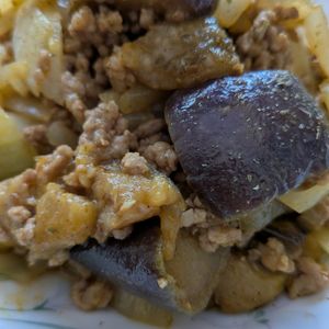 kotakaの作ってみた!投稿(なすとひき肉のカレーオイぽん炒め)