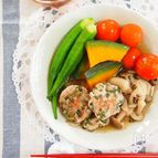 【作りおき】しそ香る豚こま団子と野菜の麺つゆびたし