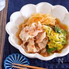 重ねて蒸すだけ♪『豚バラ白菜と糸こんにゃくのすき煮』