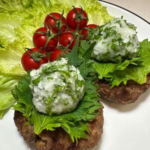 楽ラク手抜キッチン🐶🐾の作ってみた!投稿(大葉が香る♩和風おろしハンバーグ)