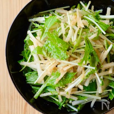 【大根の水菜の和風サラダ】シャキシャキ野菜が美味!