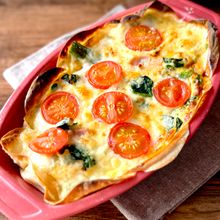 火を使わない！ グラタン皿で簡単♪【餃子の皮キッシュ】