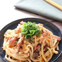 【いわし明太ペペロンうどん】和風で絶品!パパっと簡単レシピ!