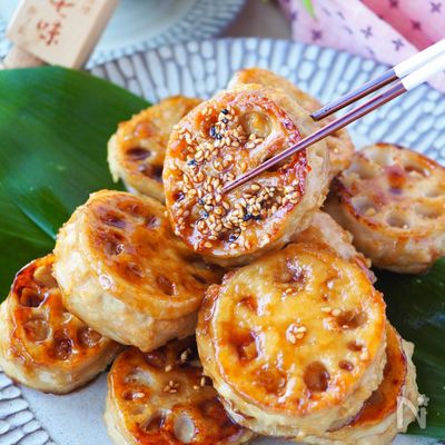 【ダブル食感れんこんバーグ】シャキホクれんこんのはさみ焼き