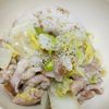 ここの作ってみた!投稿(ワンパン10分！【豚こま肉と白菜の旨塩炒め】胡麻油香る♩)