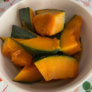 万福の作ってみた!投稿(レンジでしっとりホクホク‎『かぼちゃの煮物』)