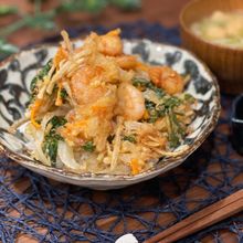 新玉ねぎの「かき揚げ丼」