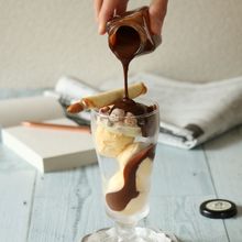 父に捧げるバレンタインメルティービールチョコのパフェ