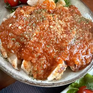 コタの作ってみた!投稿(【ズボラで絶品♡】柔らか鶏むね肉の悶絶トマトチキン#節約めし)