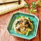 『味付海苔を使って♡』牡蠣と小松菜の和風海苔パスタ