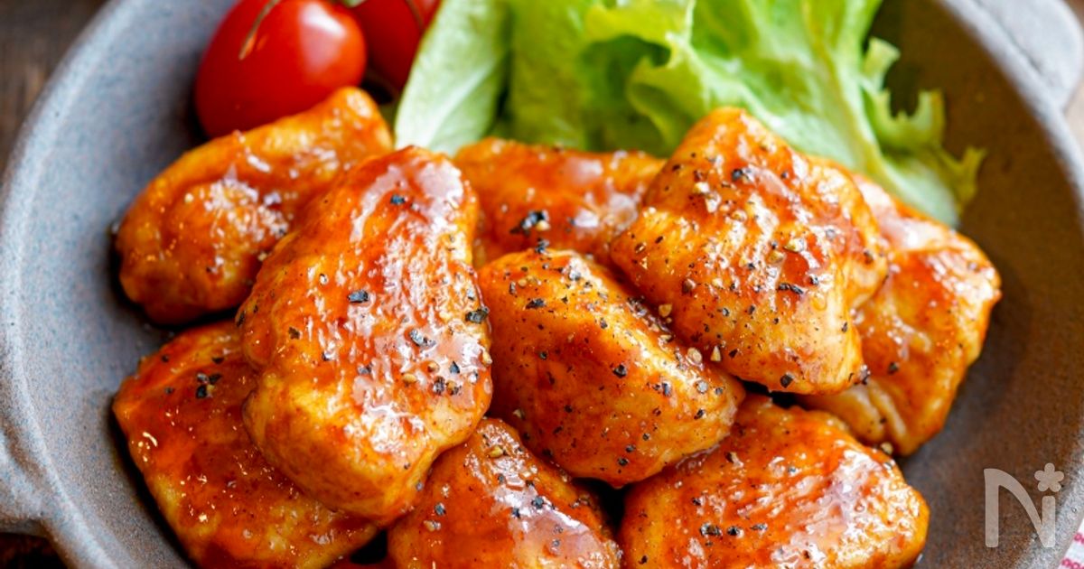 【鶏むね肉の旨辛照りマヨチキン】韓国風☆ご飯が進む♪♪