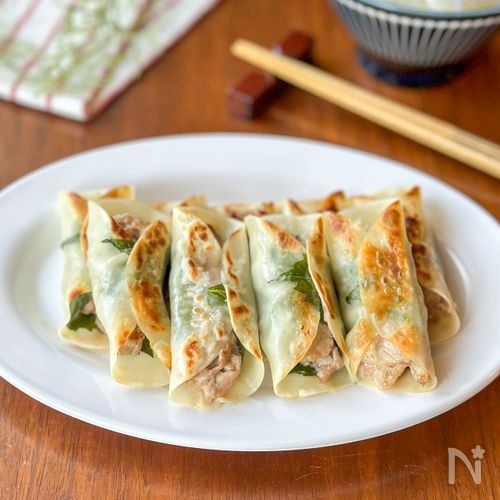 余った餃子の皮で簡単！豚こまで作る「棒餃子風」
