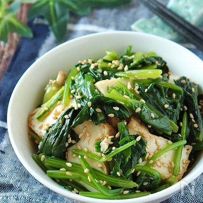 ほうれん草と厚揚げのナムル