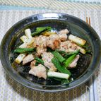 鶏肉と白ネギの昆布茶風味炒め