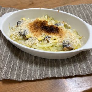 wanの作ってみた!投稿(簡単＊イワシ缶とじゃが芋のパン粉焼き)
