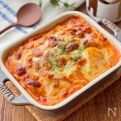 こく旨♩チキンとじゃがいものトマトクリームグラタン