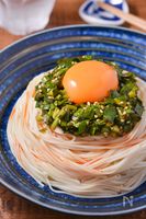 レンジで簡単!万能ニラだれで食べる│にら玉ぶっかけそうめん