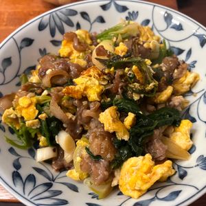 828の作ってみた!投稿(ほうれん草と卵と豚肉の《とろ～りあんかけ炒め》)